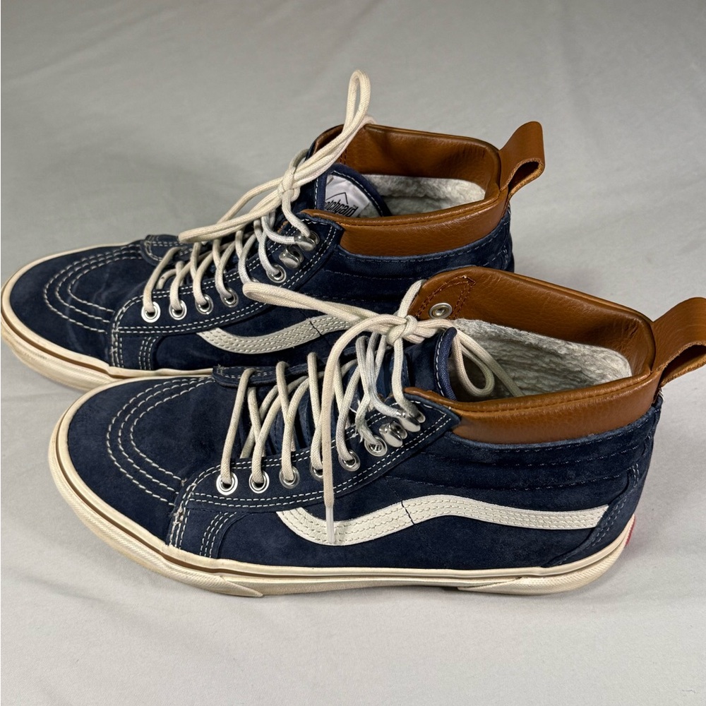 Vans Sk8-Hi MTE Men’s 9 Navy Suede Fleece Lined Boots Y2K Skater Wear